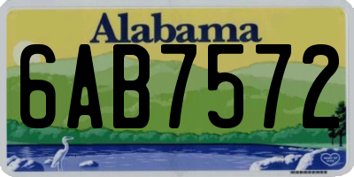 AL license plate 6AB7572