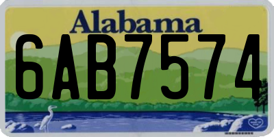 AL license plate 6AB7574