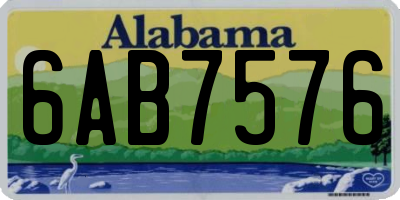 AL license plate 6AB7576