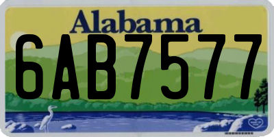 AL license plate 6AB7577