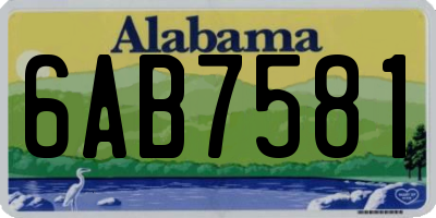 AL license plate 6AB7581