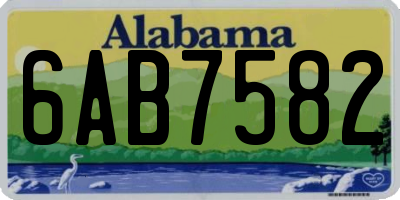 AL license plate 6AB7582