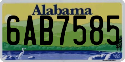 AL license plate 6AB7585
