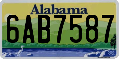 AL license plate 6AB7587
