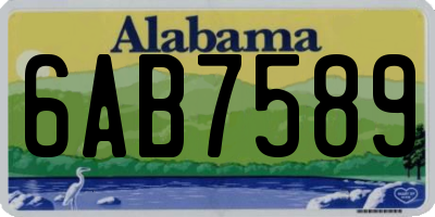AL license plate 6AB7589