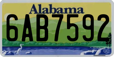 AL license plate 6AB7592