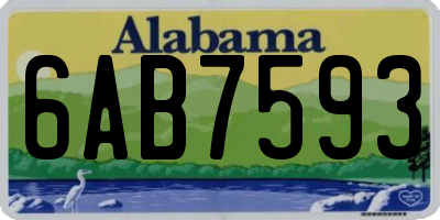 AL license plate 6AB7593