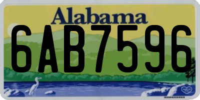 AL license plate 6AB7596