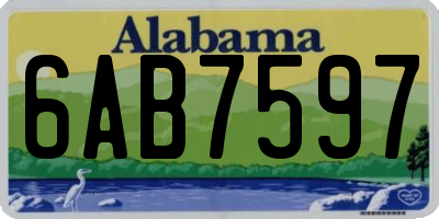AL license plate 6AB7597