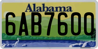 AL license plate 6AB7600