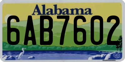 AL license plate 6AB7602