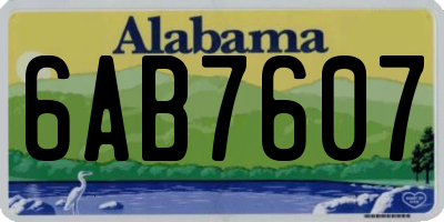 AL license plate 6AB7607