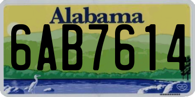 AL license plate 6AB7614