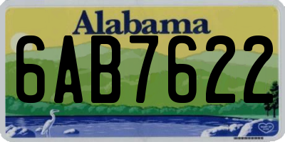 AL license plate 6AB7622