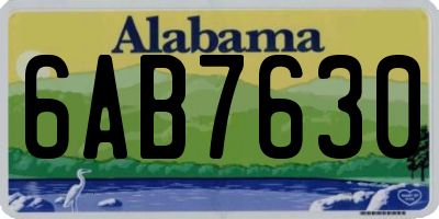AL license plate 6AB7630