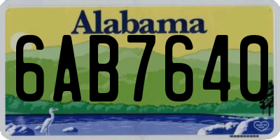 AL license plate 6AB7640