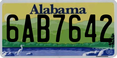 AL license plate 6AB7642