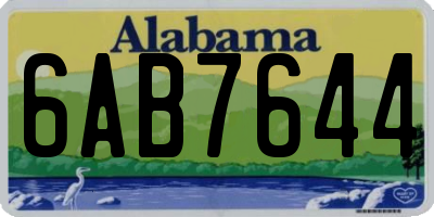 AL license plate 6AB7644