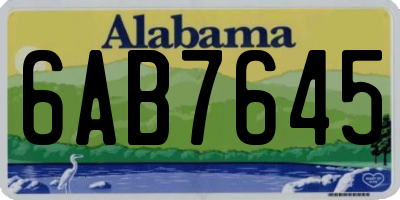 AL license plate 6AB7645
