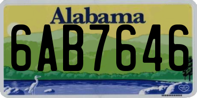 AL license plate 6AB7646