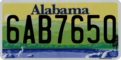 AL license plate 6AB7650
