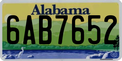 AL license plate 6AB7652
