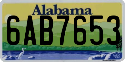 AL license plate 6AB7653