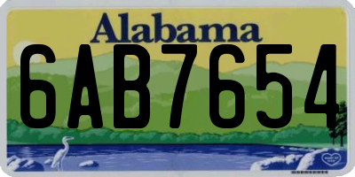 AL license plate 6AB7654