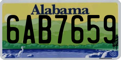 AL license plate 6AB7659