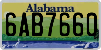 AL license plate 6AB7660