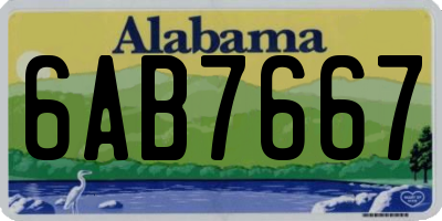 AL license plate 6AB7667