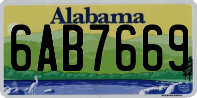 AL license plate 6AB7669