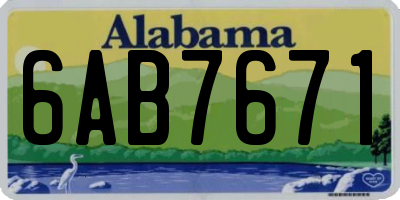 AL license plate 6AB7671
