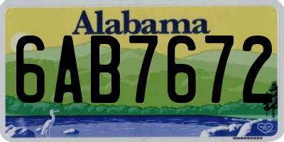 AL license plate 6AB7672