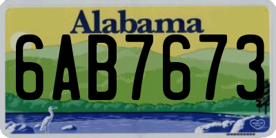 AL license plate 6AB7673