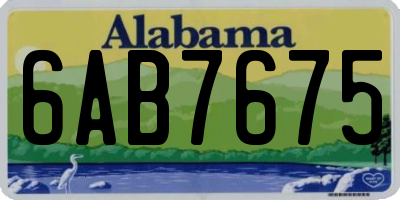 AL license plate 6AB7675