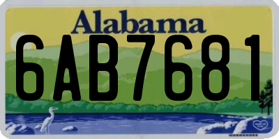 AL license plate 6AB7681