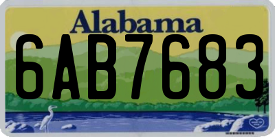 AL license plate 6AB7683