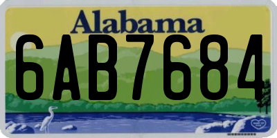 AL license plate 6AB7684
