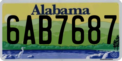 AL license plate 6AB7687