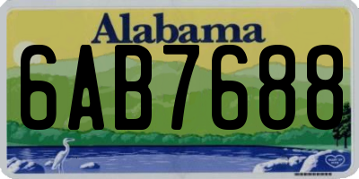 AL license plate 6AB7688