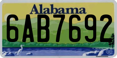 AL license plate 6AB7692