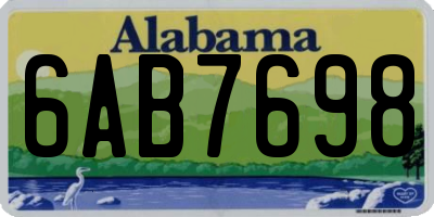 AL license plate 6AB7698
