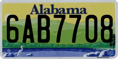 AL license plate 6AB7708