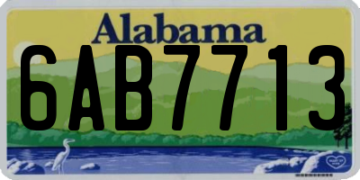 AL license plate 6AB7713