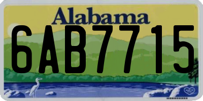 AL license plate 6AB7715