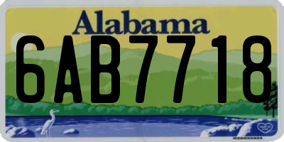 AL license plate 6AB7718