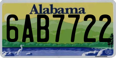 AL license plate 6AB7722