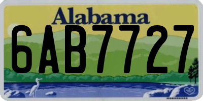 AL license plate 6AB7727