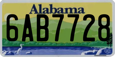 AL license plate 6AB7728